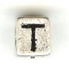 Metal Cube Alphabet Bead - Letter T