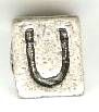 Metal Cube Alphabet Bead - Letter U
