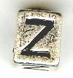Metal Cube Alphabet Bead - Letter Z