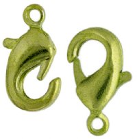 10 9.5mm Lime Green Plated Lobster Claw Clasps