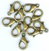 10 19mm Antique Gold Lobster Claw Clasps