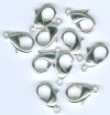 10 22mm Bright Silver Plated Lobster Claw Clasps