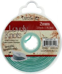 20 Yards of 2mm Turquoise Lovely Knots Knotting Cord with Reusable Bobbin