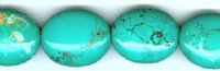 8 inch strand of 25x20x10mm Magnesite Turquonite Flat Oval Beads