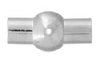 1 15.5x7mm Silver Plated Glue-In Magnetic Tube and Ball Clasp