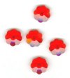 5 10mm Light Siam Preciosa Flower Beads