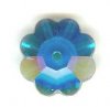 1 12mm Blue Zircon Preciosa Flower Bead