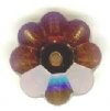 1 12mm Smoke Topaz AB Preciosa Flower Bead