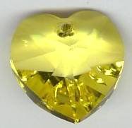 1 14mm Preciosa Sharp Yellow Heart