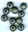 10 10mm Round Metal Gunmetal Stardust Beads
