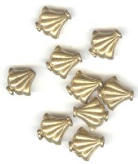 9 10x10mm Brass Fan Metal Beads