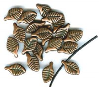 20 11x6mm Antique Copper Leaf Beads