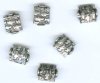 6 12x9mm Antique Silver Flat Rectangle Beads with Zig Zag Pattern