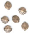 6 13x12mm Antique Copper Pinched Flat Disk with Swirl Pattern