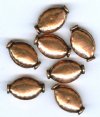 7 15x9x5mm Antique Copper Flat Oval Metal Beads