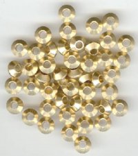 50 4x7mm Brass UFO Spacer Beads