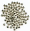 100, 5x4mm Antique Silver Corrugated Bicone Metal Beads