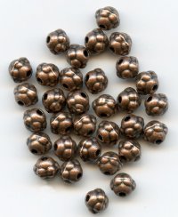 25 5x4mm Antique Copper Beaded Rondelle Spacer