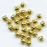 25 5x4mm Bight Gold Beaded Rondelle Spacer