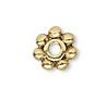 25 6x2mm Antique Gold Daisy Spacer Beads
