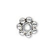 25 6x2mm Antique Silver Daisy Spacer Beads