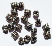 20 6x6mm Antique Silver Puffed Square Metal Beads