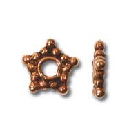 25 7mm Copper Metal Bali Style Star Spacer Beads