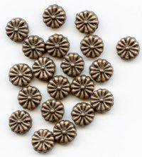 20 8x5mm Double Sided Antique Copper Metal Flower Beads