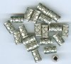 20 9x5mm Diamond Patterned Pewter Tube Beads