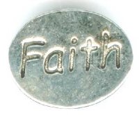 1 11x9mm Antique Silver Oval Faith Message Bead