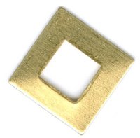 1 17x17mm Antique Gold Beveled Open Square Stamping Blank 