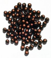 60 4mm Round Light Coffee Miracle Beads