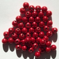 40 6mm Round Candy Apple Red Miracle Beads