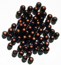 40 6mm Round Light Coffee Miracle Beads
