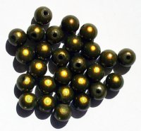 25 8mm Round Olive Miracle Beads