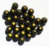 25 8mm Round Olive Miracle Beads
