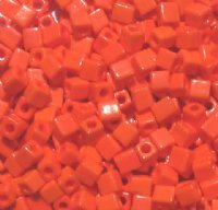 10 grams of 4x4mm Opaque Orange Miyuki Cubes