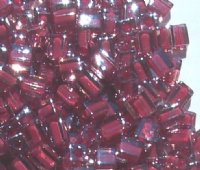 10 grams of 4x4mm Colorlined Red Transparent Pink Miyuki Cubes