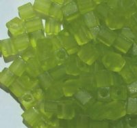 10 grams of 4x4mm Transparent Frost Lime Miyuki Cubes