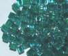 10 grams of 4x4mm Transparent Blue Green Lined Miyuki Cubes