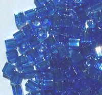 10 grams of 4x4mm Transparent Rainbow Cobalt Miyuki Cubes