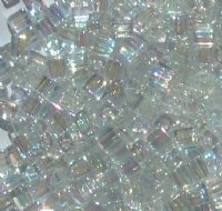 10 grams of 4x4mm Transparent Rainbow Crystal Miyuki Cubes