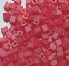 10 grams of 4x4mm Transparent Rainbow Frost Red Miyuki Cubes
