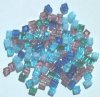 10 grams of 4x4mm Miyuki Cube Beads - Caribbean Blue Mix