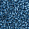 SB6-0648 22g of Silverlined Dyed Denim Blue Alabaster 6/0 Miyuki Seed Beads