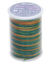 25 Meter Spool Miyuki Crochet Thread - Lime Citrus Variegated