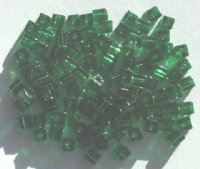 10 grams of 4x4mm Transparent Green Miyuki Cubes