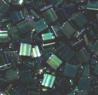 TL0468 5.2 Grams Metallic Green Iris Malachite Two Hole Miyuki Tila Beads