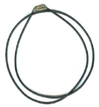 16 inch Black Leather Necklace with Sterling Silver Lobster Clasp