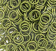 100 6.5mm Lime Green Coated Jump Rings